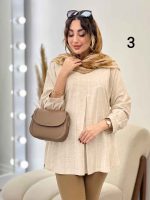 مانتو لینن نچرال جلو پیله کد 5333 - تصویر 3