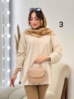 مانتو لینن نچرال جلو پیله کد 5333 - تصویر 6