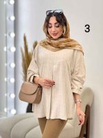 مانتو لینن نچرال جلو پیله کد 5333 - تصویر 10