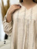 مانتو لینن نچرال جلو پیله کد 5333 - تصویر 9
