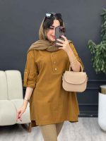 مانتو جلو بسته سه دکمه هاله کد 5374 - تصویر 19