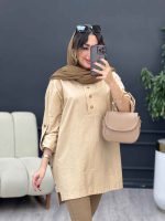مانتو جلو بسته سه دکمه هاله کد 5374 - تصویر 17