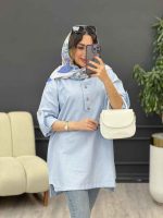مانتو جلو بسته سه دکمه هاله کد 5374 - تصویر 12