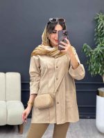 مانتو جلو پیله دو جیب کد 5303 - تصویر 26