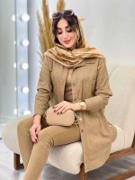 مانتو دو جیب ستین کد 5217 - تصویر 8