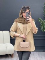 مانتو کتی دو دکمه جیب نما کد 5383 - تصویر 13