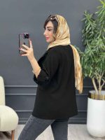مانتو کتی دو دکمه جیب نما کد 5383 - تصویر 16