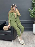 ست مانتو شلوار لینن دو دکمه کد 2969 - تصویر 15