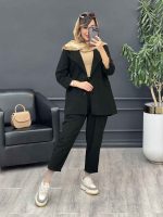 ست مانتو شلوار لینن دو دکمه کد 2969 - تصویر 10