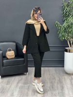 ست مانتو شلوار لینن دو دکمه کد 2969 - تصویر 18