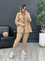 ست مانتو شلوار لینن دو دکمه کد 2969 - تصویر 12