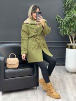 بارانی دو جیب ژیله دکمه دار کد 5386 - تصویر 10