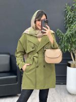 بارانی دو جیب ژیله دکمه دار کد 5386 - تصویر 4