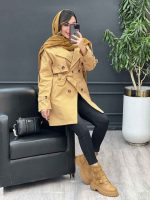 بارانی دو جیب ژیله دکمه دار کد 5386 - تصویر 3