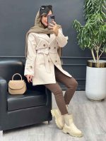 بارانی دو جیب ژیله دکمه دار کد 5386 - تصویر 12
