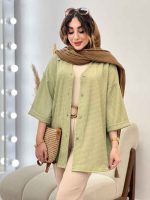 مانتو جلو دکمه آینور کد 5380 - تصویر 3