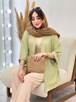 مانتو جلو دکمه آینور کد 5380 - تصویر 4