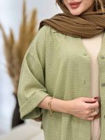 مانتو جلو دکمه آینور کد 5380 - تصویر 5