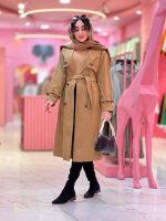 بارانی بلند چهاردکمه دو جیب کد 5385 - تصویر 7