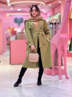 بارانی بلند چهاردکمه دو جیب کد 5385 - تصویر 13