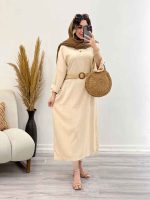 پیراهن بلند دو دکمه آستین پاگن کد 5361 - تصویر 2