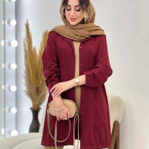 مانتو کتان رنگی پایین گت آوا کد 5292