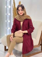 مانتو کتان رنگی پایین گت آوا کد 5292 - تصویر 27