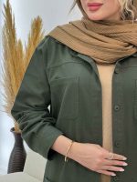 مانتو کتان رنگی پایین گت آوا کد 5292 - تصویر 17