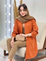 مانتو کتان رنگی پایین گت آوا کد 5292 - تصویر 3