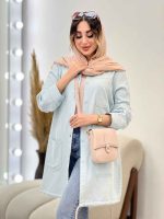 مانتو کتان رنگی پایین گت آوا کد 5292 - تصویر 20