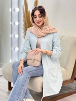 مانتو کتان رنگی پایین گت آوا کد 5292 - تصویر 24