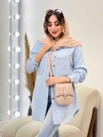 مانتو جین کاغذی پایین هلال نادیا کد 5288 - تصویر 3