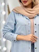 مانتو جین کاغذی پایین هلال نادیا کد 5288 - تصویر 5