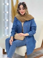 مانتو جین کاغذی پایین هلال نادیا کد 5288 - تصویر 8