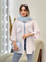 مانتو دو جیب پاکتی نیارا کد 5254 - تصویر 20