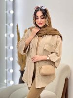 مانتو دو جیب پاکتی نیارا کد 5254 - تصویر 3