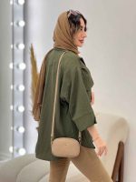 مانتو دو جیب پاکتی نیارا کد 5254 - تصویر 14