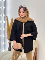 مانتو دو جیب پاکتی نیارا کد 5254 - تصویر 7