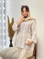 ست مانتو و شلوار جلو بسته لمه دار کد 5290 - تصویر 8