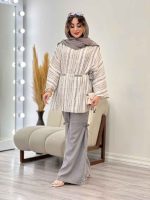 ست مانتو و شلوار جلو بسته لمه دار کد 5290 - تصویر 6