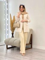ست مانتو و شلوار چهار دکمه لمه دار کد 5224 - تصویر 3