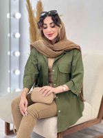 مانتو دو جیب برش دار ملیسا کد 5258 - تصویر 7
