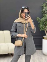 مانتو جین دو جیب پاکتی مرسانا کد 5257 - تصویر 2