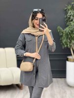 مانتو جین دو جیب پاکتی مرسانا کد 5257 - تصویر 7
