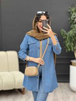 مانتو جین دو جیب پاکتی مرسانا کد 5257 - تصویر 14