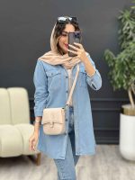 مانتو جین دو جیب پاکتی مرسانا کد 5257 - تصویر 15