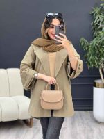 مانتو پانچ دو جیب کمر گت کد 5253 - تصویر 2