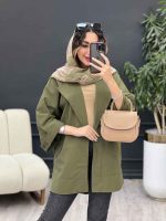 مانتو پانچ دو جیب کمر گت کد 5253 - تصویر 8