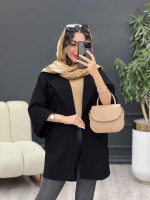 مانتو پانچ دو جیب کمر گت کد 5253 - تصویر 4