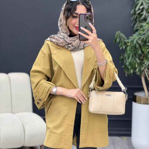 مانتو پانچ دو جیب کمر گت کد 5253